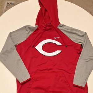 Nike Red and Gray Hoodie with Iconic Emblem